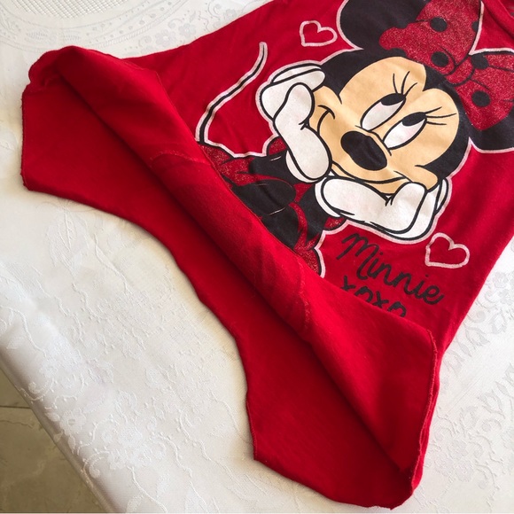 Disney Red Minnie Mouse XOXO T-Shirt Toddlers Size 3T Short Sleeves Large Logo - Picture 8 of 12